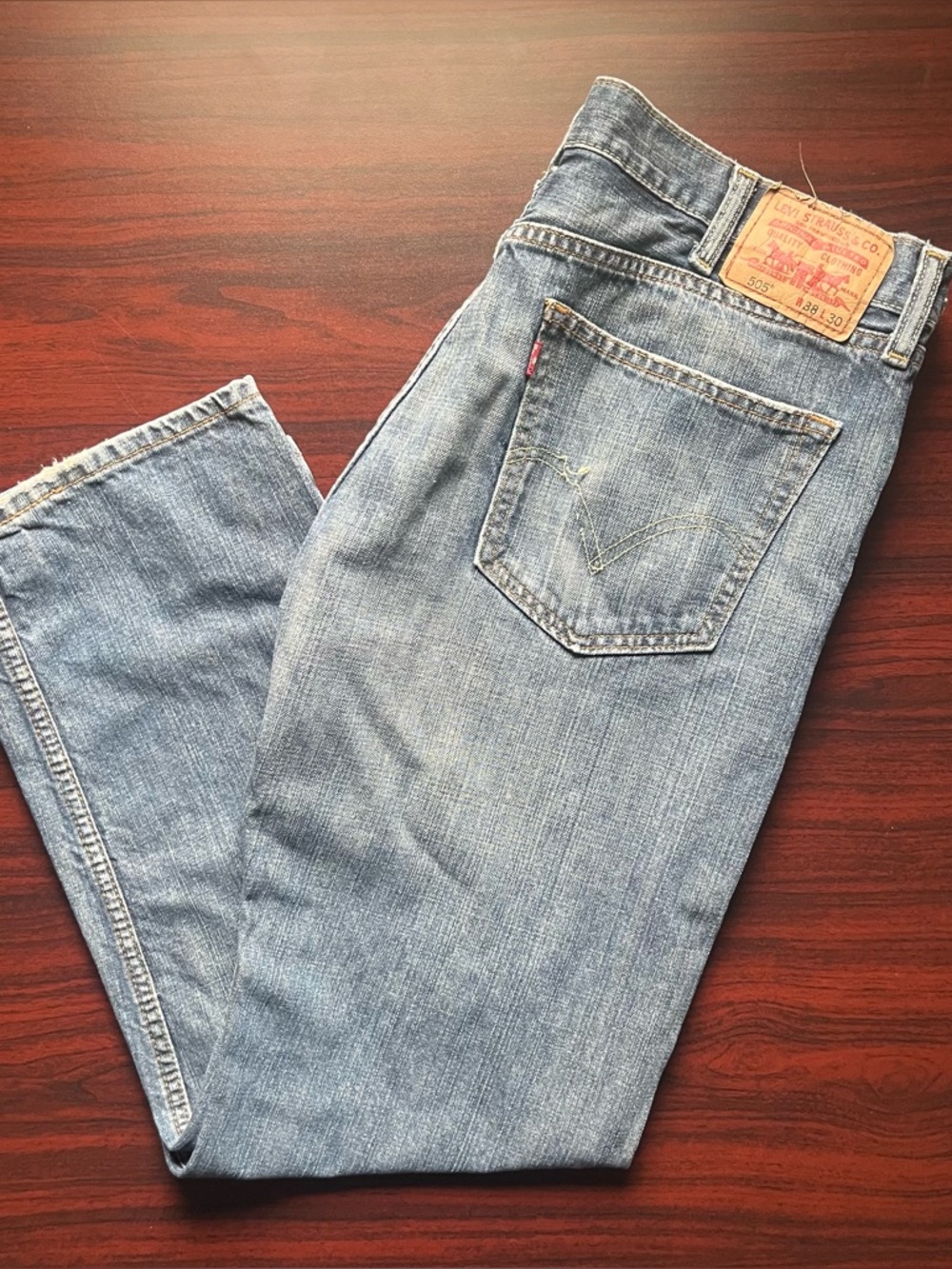 Vintage Levis 505 Jeans Mens 38x30 Blue Red Tab